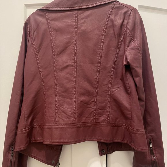 Faux leather zip up moto jacket - Picture 3 of 5
